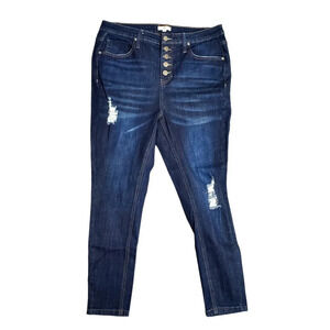 BP Front Button Closure Distressed Jeans